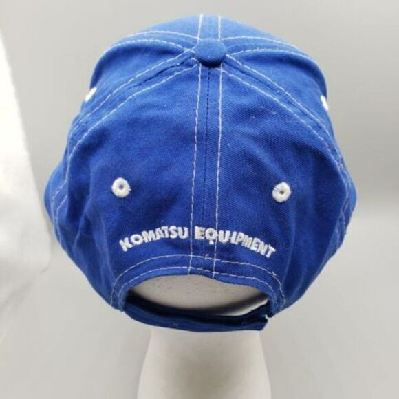 KOMATSU CONSTRUCTION MINING EQUIPMENT BASEBALL HAT CAP ADJUSTABLE blue white - Picture 3 of 7